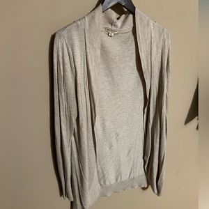 Heather cream open front cardigan size L Merona